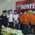 Konferensi pers terkait kasus penyitaan 5 kilogram sabu dari Mes Pemko Tanjungbalai.