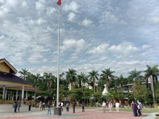 Upacara Bendera memperingati Hari Proklamasi di Medan dilaksanakan di Lapangan Merdeka Medan, Selasa (6/10/2020).