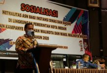 Kepala BKD dan PSDM Kota Medan, Muslim Harahap saat sosialisasi kepada ASN
