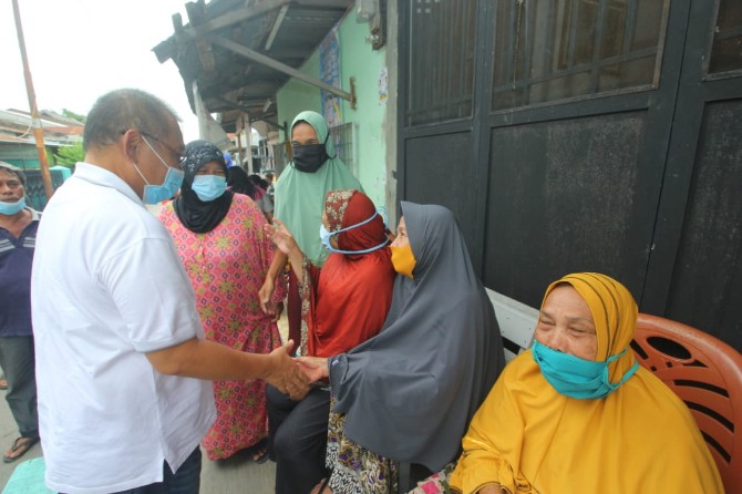 Agenda sosialisasi bersama Relawan Mujahidin Medan, Jalan Tanduan Gang Pilitan, Medan, Kamis (22/10/2020).
