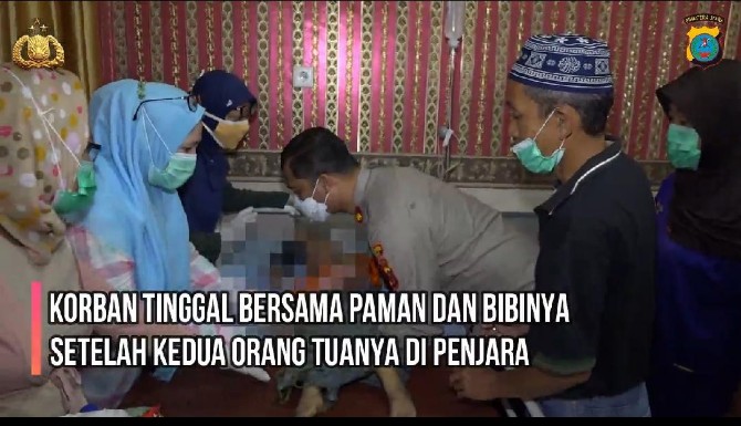 Korban saat dirujuk ke Rumah Sakit Bhayangkara Medan.