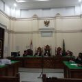 Suasana sidang tuntutan Maulana Akhyar Lubis, mantan Pindiv Treasury Bank Sumut. Dia dituntut 19 tahun penjara.(finta)