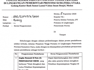 Revisi Syarat Pendaftaran yang diumumkan Tim Seleksi.