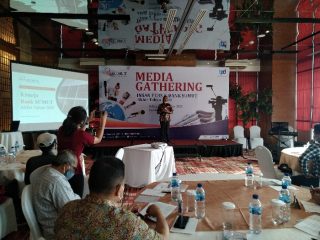 Direktur Operasional PT Bank Sumut, Rahmat F Pohan, memberikan keterangan dalam Media Gathering Akhir Tahun 2020.(ist)