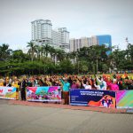 Kadispar Kota Medan dan masyarakat pariwisata Kota Medan deklarasi kesiapan pariwisata di 2021 meski dalam situasi pandemi, di Lapangan Merdeka Medan, Senin (4/1/2021)