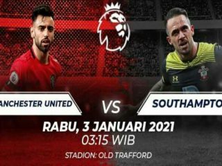 Pertandingan Manchester United vs Southampton pada matchday 22 Liga Inggris di Old Trafford