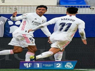 Real Madrid harus bersusah payah mengalahkan tim juru kunci Huecsa di pekan ke-23 Liga Spanyol 