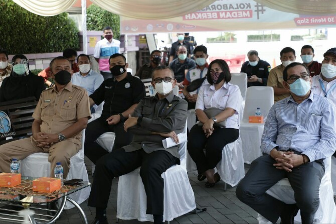 Guna membangkitkan sektor pariwisata di Kota Medan, Pemko Medan gelar aksi rapid swab antigen di Counter Informasi Pariwisata Merdeka Walk