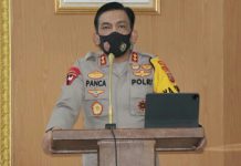 Kapolri Jenderal Listyo Sigit Prabowo resmi melantik Irjen Pol Panca Putra Simanjuntak sebagai Kapolda Sumatra Utara (Sumut), Kamis (4/3/2021) di Gedung Rupatama Mabes Polri, Jakarta Selatan.