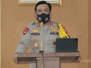Kapolri Jenderal Listyo Sigit Prabowo resmi melantik Irjen Pol Panca Putra Simanjuntak sebagai Kapolda Sumatra Utara (Sumut), Kamis (4/3/2021) di Gedung Rupatama Mabes Polri, Jakarta Selatan.