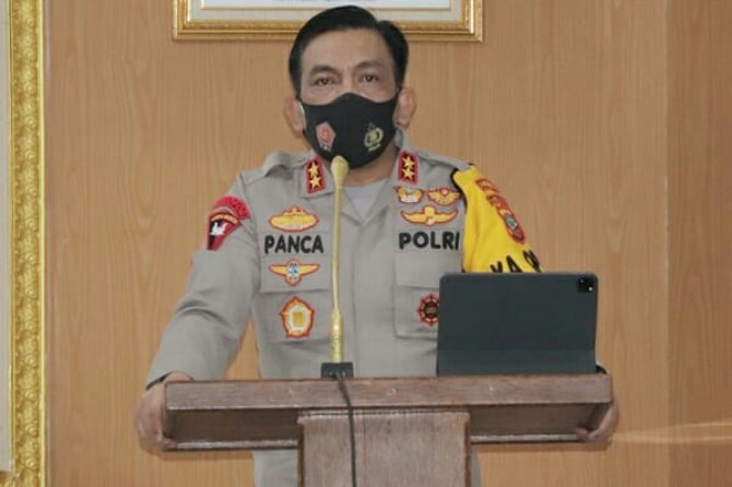 Kapolri Jenderal Listyo Sigit Prabowo resmi melantik Irjen Pol Panca Putra Simanjuntak sebagai Kapolda Sumatra Utara (Sumut), Kamis (4/3/2021) di Gedung Rupatama Mabes Polri, Jakarta Selatan.
