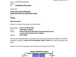 Undangan Apel Siaga Partai Demokrat Sumut