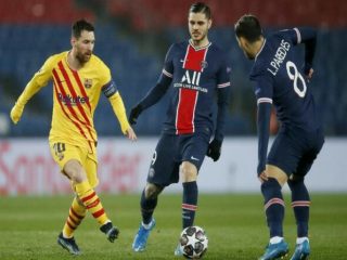 Paris Saint-Germain mendepak Barcelona di babak 16 besar Liga Champions. PSG lolos ke perempatfinal meski hanya bermain imbang 1-1 dengan Barcelona di leg II.