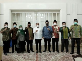 Gubernur Sumatera Utara (Sumut) Edy Rahmayadi menerima audiensi Majelis Wilayah Korps Alumni Himpunan Mahasiswa Islam (KAHMI) Sumut