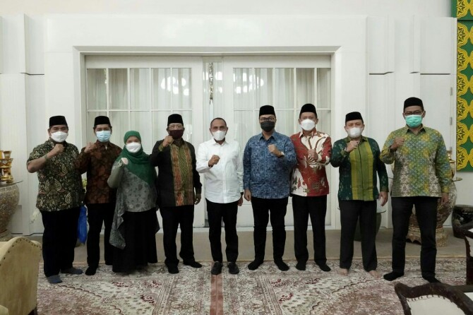 Gubernur Sumatera Utara (Sumut) Edy Rahmayadi menerima audiensi Majelis Wilayah Korps Alumni Himpunan Mahasiswa Islam (KAHMI) Sumut