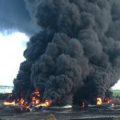 Kebakaran kilang minyak Pertamina RU VI Balongan, Indramayu, Jawa Barat, sejak Senin (29/3/2021)