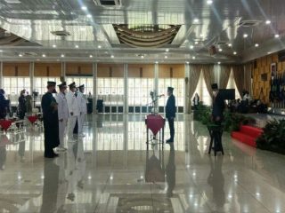 Gubernur Sumatera Utara (Sumut), Edy Rahmayadi melantik tiga penjabat (Pj) bupati untuk Kabupaten Labuhanbatu, Labuhanbatu Selatan (Labusel) dan Samosir, Rabu (31/3/2021).