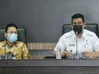 Direktur Pengembangan dan Pemanfaatan Kebudayaan Direktorat Kebudayaan Kementerian Pendidikan dan Kebudayaan, Restu Gunawan ketika bertemu Walikota Medan, Muhammad Bobby Afif Nasution di Balai Kota Medan, Rabu (14/4/2021).