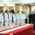 Gubernur Sumatera Utara (Sumut) Edy Rahmayadi melantik 8 Kepala daerah (Kdh) terpilih se- Sumut di Kantor Gubernur, Jalan Pangeran Diponegoro Medan, Senin (26/4/2021).