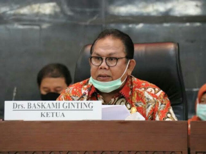 Ketua DPRD Provinsi Sumatera Utara Drs Baskami Ginting