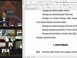 Mahkamah Konstitusi (MK) mengesahkan kemenangan pasangan Edimin-Ahmad Padly Tanjung dalam pemilihan Bupati dan Wakil Bupati Labuhanbatu Selatan (Labusel).