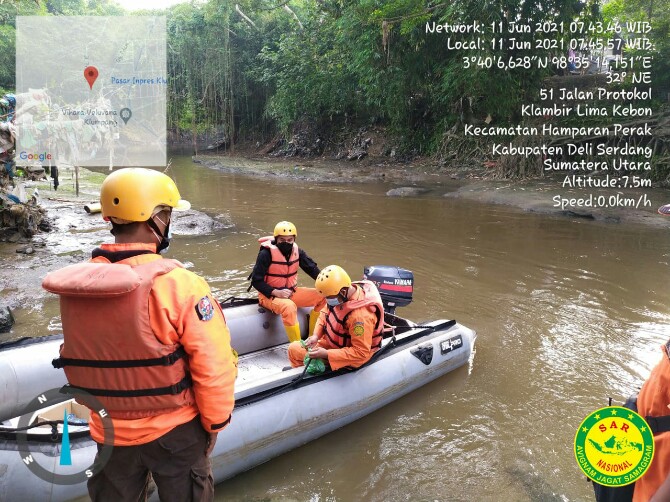 Muhammad Nabili Zaki (16), warga Bulu Cina Kloni 4 Kecamatan Hamparan Perak Kabupeten Deliserdang hilang saat mandi-mandi bersama 6 orang temannya di Sungai Belawan, Hamparan Perak, Kamis (10/6/2021) sekitar pukul 15.20 WIB.