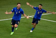 Italia memastikan tim pertama yang lolos ke babak knock out Euro 2020 setelah mengalahkan lawannya, Swiss, 3-0 dalam penyisihan Grup A di Stadion Olimpico, Roma, Kamis dini hari (17/6/2021).