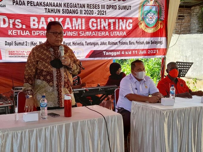 Ketua DPRD Provinsi Sumatera Utara Drs Baskami Ginting meminta warga Medan mematuhi Pemberlakuan Pembatasan Kegiatan Masyarakat
