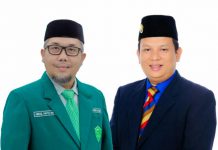 Ketua PD Al Washliyah Kota Medan Abdul Hafiz Harahap dan Bendahara PD Al Washliyah Kota Medan Fachroel Rozi