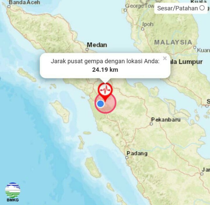 Gempa bumi bersekala 5.3 magnitudo mengguncang Kabupaten Padang Lawas Utara (Paluta) Sumatera Utara (Sumut), Rabu (11/8/2021) sekitar pukul 12:19 WIB.