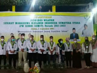 Pimpinan Wilayah Serikat Mahasiswa Muslimin Indonesia (PW SEMMI Sumut) menggelar pelantikan pengurus dan silaturahmi akbar, di Aula Markas Besar Perisai Sumut di Medan, Rabu (1/9/2021)