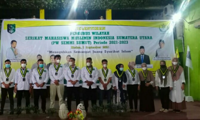 Pimpinan Wilayah Serikat Mahasiswa Muslimin Indonesia (PW SEMMI Sumut) menggelar pelantikan pengurus dan silaturahmi akbar, di Aula Markas Besar Perisai Sumut di Medan, Rabu (1/9/2021)