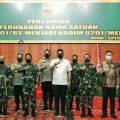 Pangdam I/BB,Mayjend TNI, Hasanuddin, Dandim02/01/Medan, Kolonel Inf, Agus, Walikota Medan, Bobby Nasution berfoto bersama usai peresmian nama Kodim0201/BS menjadi Kodim0201/Medan di Wisma Benteng, Rabu (8/9/2021)