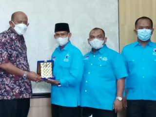 Wakil Bupati Langkat, Syah Affandin menerima Pengurus DPD Partai Gelora Kabupaten Langkat di Kantor Bupati Langkat, Selasa (14/9/2021).