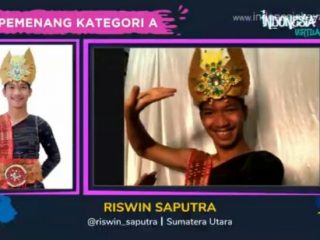 Mahasiswa Prodi Pendidikan Tari FBS Unimed Riswin Saputra memenangkan lomba Indonesia Menari Virtual Kategori A, pada Minggu (10/10/2021).