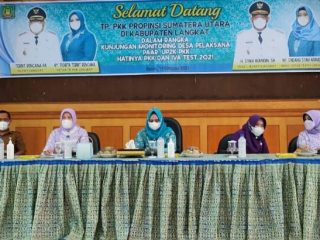 Tim Monitoring TP PKK Sumut melakukan monitoring desa percontohan Pola Asuh Anak dan Remaja (PAAR), Upaya Peningkatan Pendapatan Keluarga (UP2K) PKK, Hatinya (halaman, asri, teratur, indah dan nyaman), dan IVA Test 2021 (inspeksi visual asam asetat) di Negeri Bertuah.