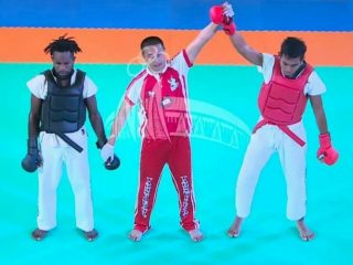 Atlet tarung derajat asal Kota Medan Farhan Attamamil Arda secara gemilang mempersembahkan medali emas bagi kontingen Sumatera Utara pada gelaran PON XX Papua, Selasa (12/10/2021).