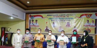 Purna Paskibraka Indonesia (PPI) Provinsi Sumatera Utara menggelar seminar nasional Duta Pancasila di Raz Hotel Medan, Jumat (15/10/2021).