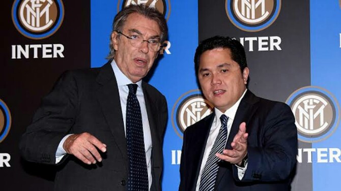 Erick Thohir (kanan) saat menjadi Presiden Inter Milan, klub raksasa asal Liga Serie A Italia.