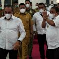 Gubsu, Edy Rahmayadi didampingi Bupati Langkat, Terbit Rencana PA saat melakukan kunker di Langkat, Selasa(30/11/2021)