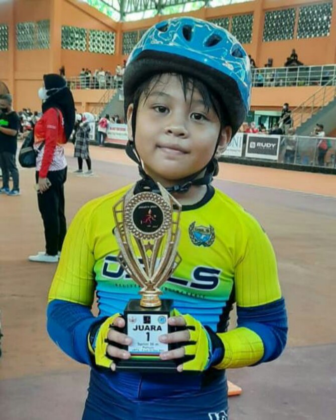 Salah satu atlet sepatu roda Deliserdang yang berhasil meraih juara di Jakarta Open 2021