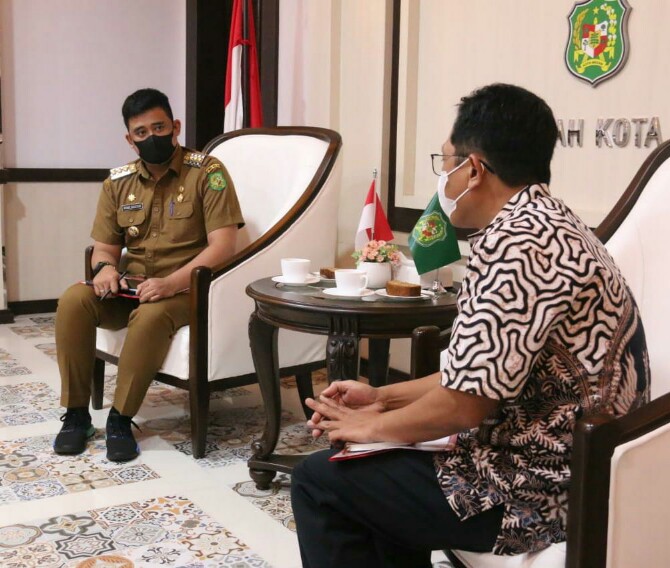 Walikota Medan, Bobby Nasution ketika bertemu Balai Tekhnik Perkeretaapian Wilayah Sumbagut