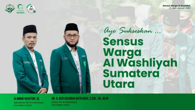 Warga Al Washliyah Sumatera Utara dihimbau mendaftarkan diri untuk sensus. Kegiatan ini dimulai 10 Januari 2022.