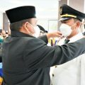 Bupati Langkat Terbit Rencana PA melantik 16 Pejabat Eselon II, III dan IV di lingkungan Pemkab Langkat di Ruang Pola Kantor Bupati Langkat, Stabat, Jum'at (14/1/2022).