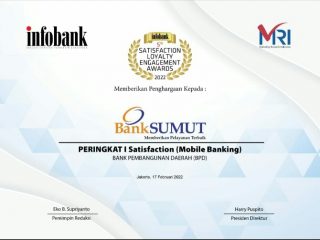 Aplikasi Mobile Banking "Sumut Mobile" Bank Sumut berhasil meraih peringkat pertama pada 5th Infobank SLE Awards 2022 yang diselenggarakan secara virtual oleh Majalah Infobank bekerjasama dengan Marketing Research Indonesia (MRI).