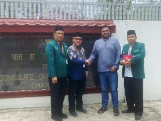Pengurus Daerah Al Washliyah Kota Medan mengunjungi Konsul Jenderal India di Medan terkait merebaknya isu hijab dan beredarnya video pembantaian muslim India hari ini (Rabu, 23/02/2022).