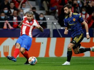Manchester United berhasil menahan imbang Atletico Madrid di Stadion Wanda Metropolitano dalam laga babak 16 besar leg pertama Liga Champiaon, Kamis dini hari (24/2/2022).