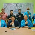 KNPI Sumut dan PBHR saat melakukan konfrensi pers di Sekretariat PBHR, Jalan Sei Musim, Medan, Kamis (10/3/2022)