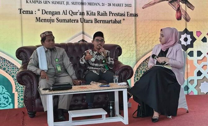 Fakultas Ilmu Sosial (FIS) UIN Sumut yang dipimpin Dr Maraimbang Daulay, MA, meramaikan eangkaian Musabaqah Tilawatil Quran (MTQ) ke 38 Provinsi Sumatera Utara dengan talkshow 