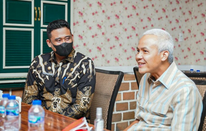Walikota Medan, Bobby Afif Nasution bersama Gubernur Jateng, Ganjar Pranowo